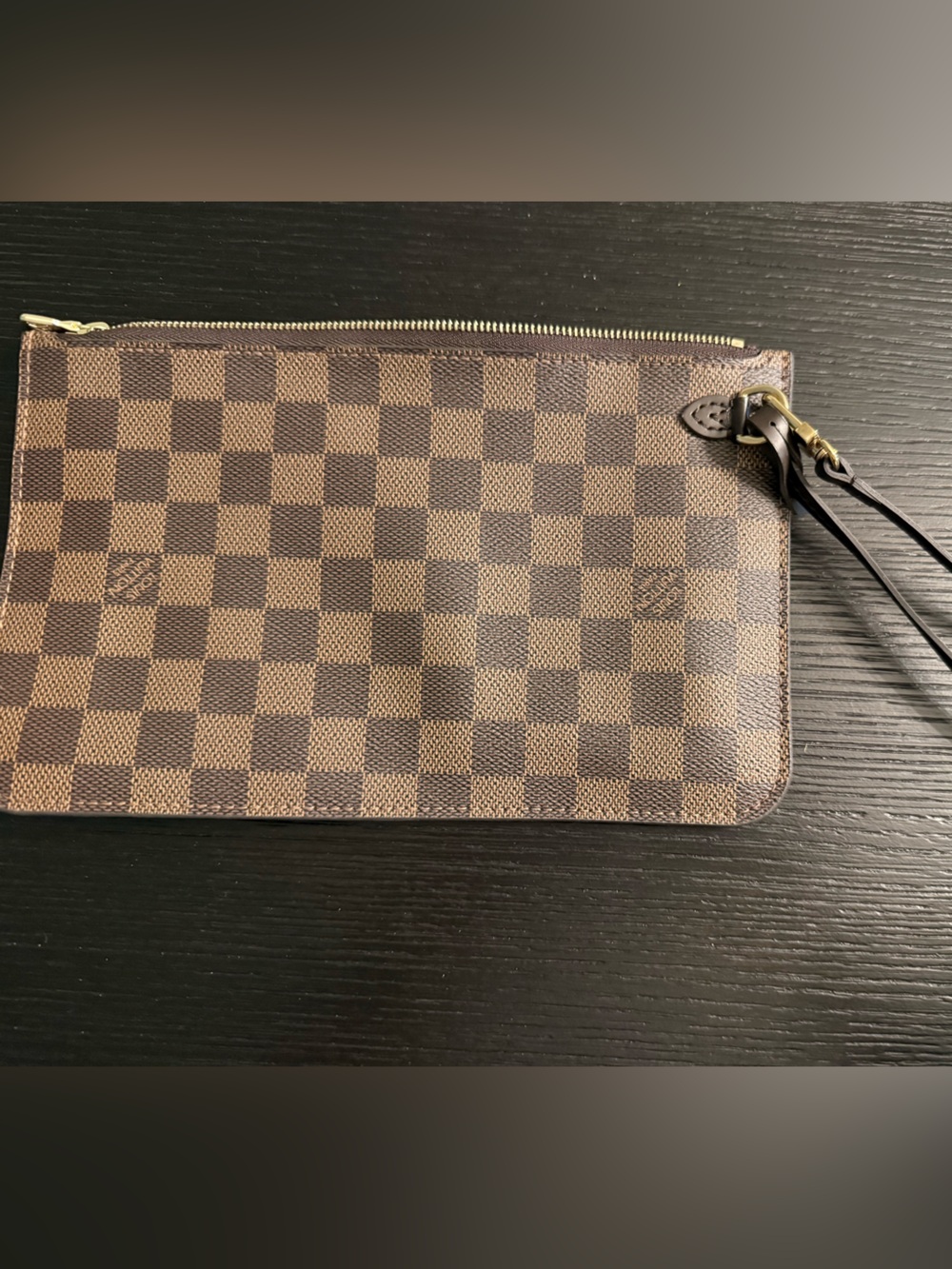 Louis Vuitton Brown Checkered Wristlet Pouch